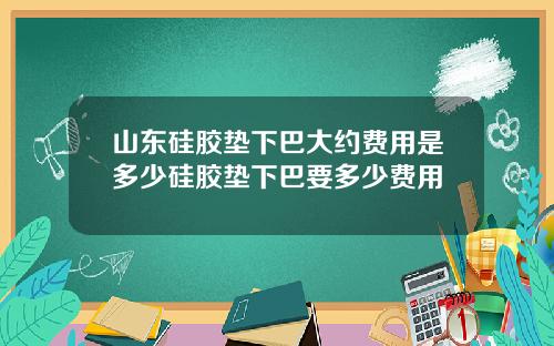 山东硅胶垫下巴大约费用是多少硅胶垫下巴要多少费用