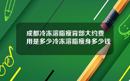 成都冷冻溶脂瘦背部大约费用是多少冷冻溶脂瘦身多少钱