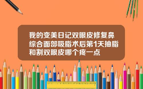 我的变美日记双眼皮修复鼻综合面部吸脂术后第1天抽脂和割双眼皮哪个疼一点