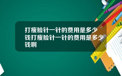 打瘦脸针一针的费用是多少钱打瘦脸针一针的费用是多少钱啊
