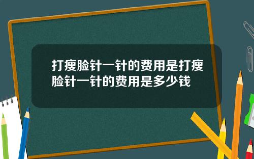 打瘦脸针一针的费用是打瘦脸针一针的费用是多少钱