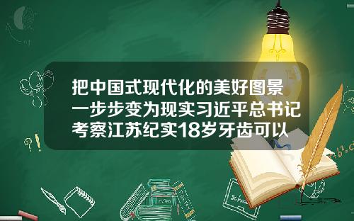 把中国式现代化的美好图景一步步变为现实习近平总书记考察江苏纪实18岁牙齿可以矫正吗视频