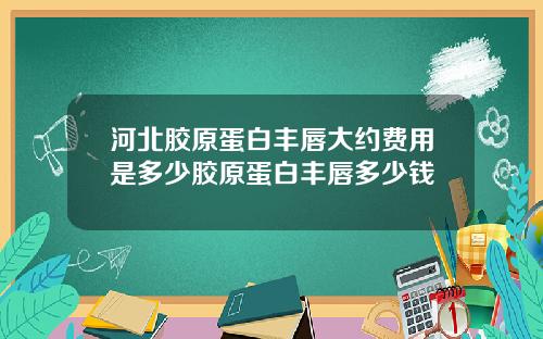 河北胶原蛋白丰唇大约费用是多少胶原蛋白丰唇多少钱