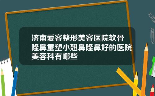 济南爱容整形美容医院软骨隆鼻重塑小翘鼻隆鼻好的医院美容科有哪些