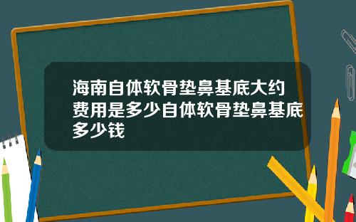 海南自体软骨垫鼻基底大约费用是多少自体软骨垫鼻基底多少钱