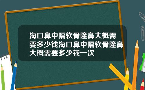 海口鼻中隔软骨隆鼻大概需要多少钱海口鼻中隔软骨隆鼻大概需要多少钱一次
