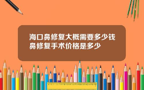 海口鼻修复大概需要多少钱鼻修复手术价格是多少