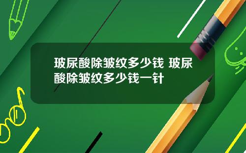 玻尿酸除皱纹多少钱 玻尿酸除皱纹多少钱一针