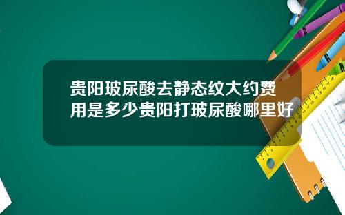 贵阳玻尿酸去静态纹大约费用是多少贵阳打玻尿酸哪里好