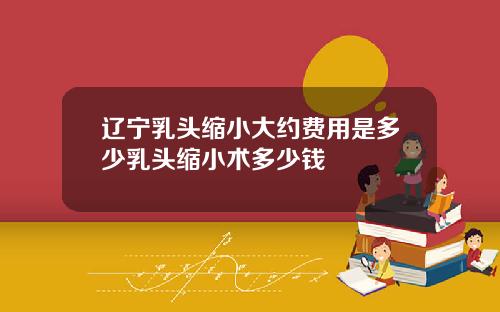 辽宁乳头缩小大约费用是多少乳头缩小术多少钱
