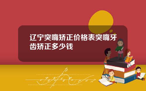 辽宁突嘴矫正价格表突嘴牙齿矫正多少钱