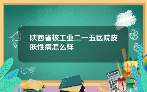 陕西省核工业二一五医院皮肤性病怎么样