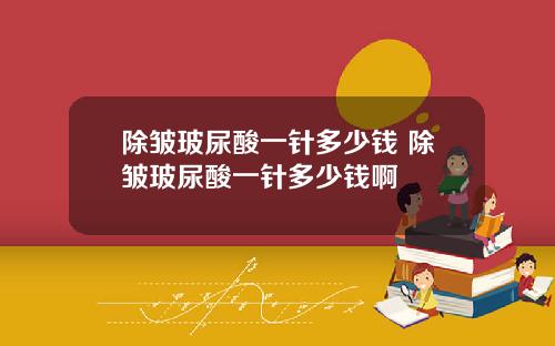 除皱玻尿酸一针多少钱 除皱玻尿酸一针多少钱啊