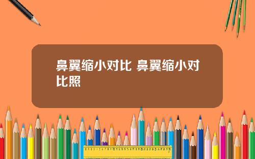 鼻翼缩小对比 鼻翼缩小对比照