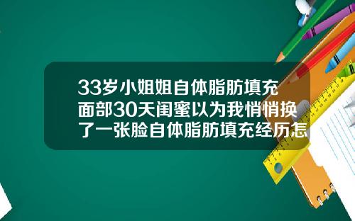 33岁小姐姐自体脂肪填充面部30天闺蜜以为我悄悄换了一张脸自体脂肪填充经历怎么写