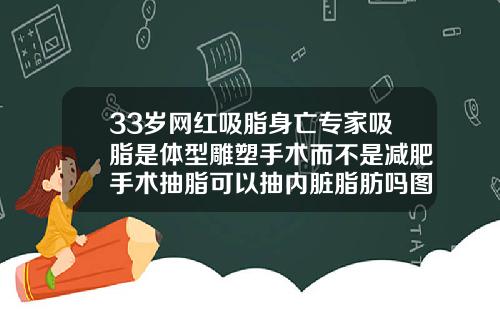 33岁网红吸脂身亡专家吸脂是体型雕塑手术而不是减肥手术抽脂可以抽内脏脂肪吗图片