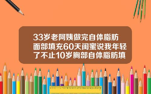 33岁老阿姨做完自体脂肪面部填充60天闺蜜说我年轻了不止10岁胸部自体脂肪填充多少钱