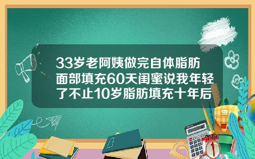 33岁老阿姨做完自体脂肪面部填充60天闺蜜说我年轻了不止10岁脂肪填充十年后