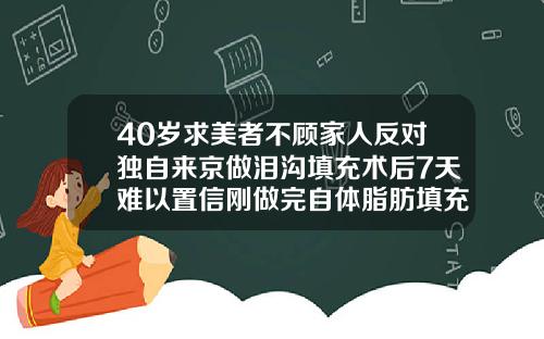 40岁求美者不顾家人反对独自来京做泪沟填充术后7天难以置信刚做完自体脂肪填充泪沟图片