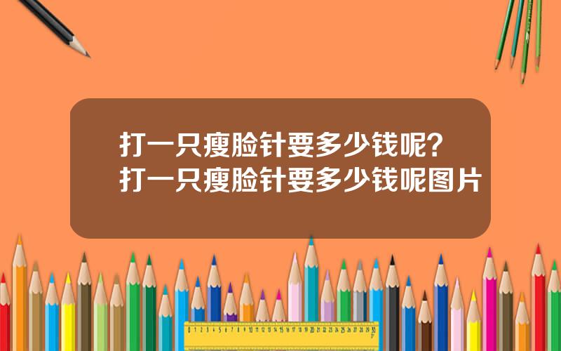 打一只瘦脸针要多少钱呢？打一只瘦脸针要多少钱呢图片
