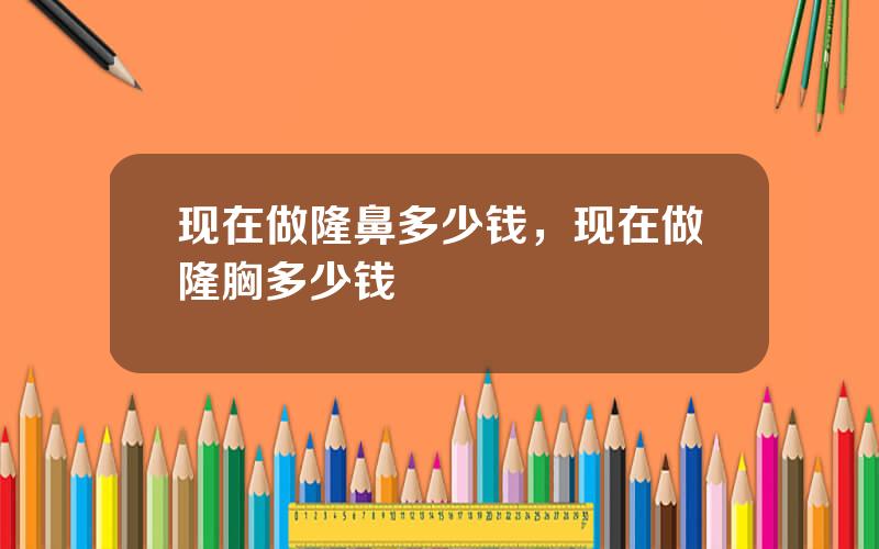 现在做隆鼻多少钱，现在做隆胸多少钱