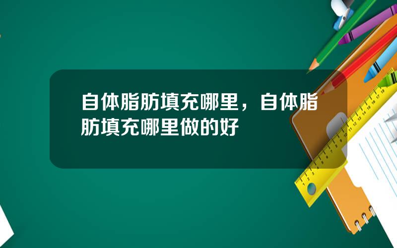 自体脂肪填充哪里，自体脂肪填充哪里做的好