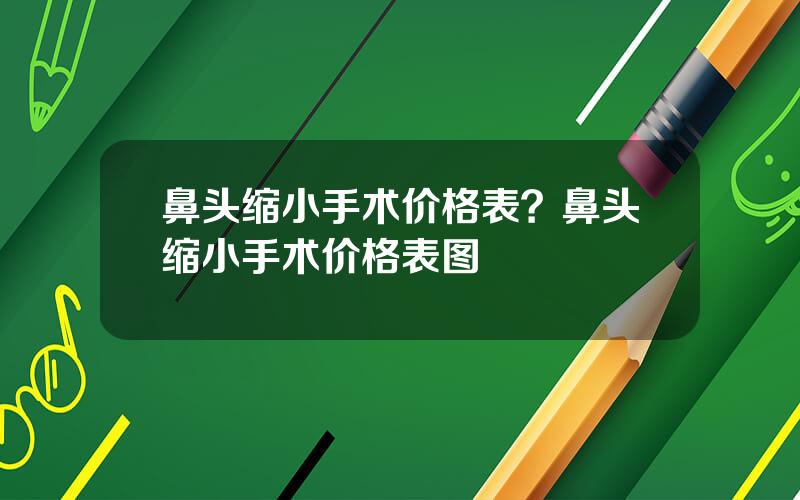 鼻头缩小手术价格表？鼻头缩小手术价格表图