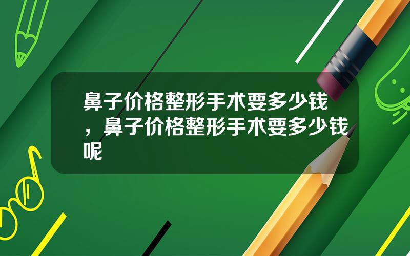鼻子价格整形手术要多少钱，鼻子价格整形手术要多少钱呢